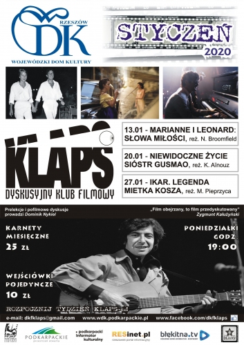 Dyskusyjny Klub Filmowy „Klaps” zaprasza w styczniu na projekcje