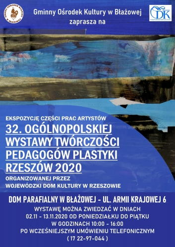 Ekspozycja części prac 32. Ogólnopolskiej Wystawy Pedagogów Plastyki – Rzeszów 2020