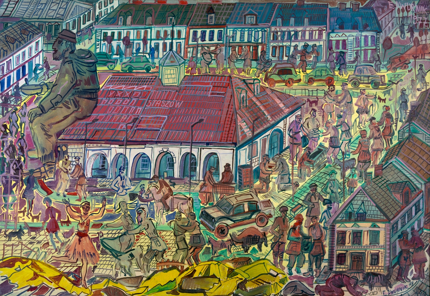  Edward Dwurnik – Staszów, olej, 81 x 116, 1976