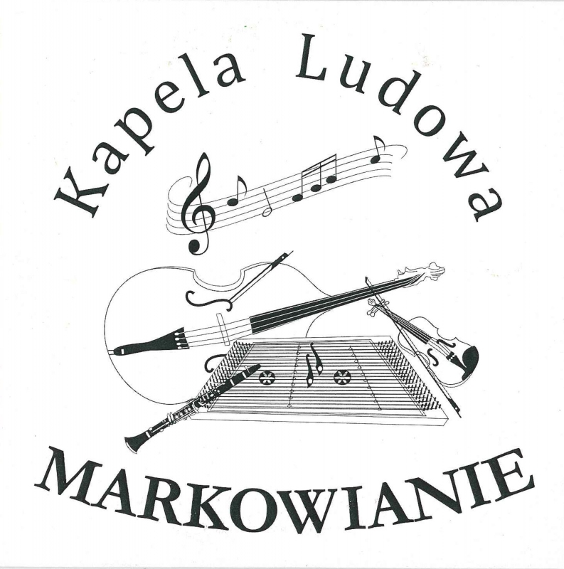 Nuty klucz wiolinowy kontrabas, skrzypce oraz cymbały i klarnet narysowane w czarno-białej kolorystyce