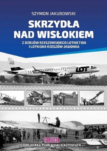 Na okładce na czarno-białych zdjęciach widać różne modele samolotów od nowoczesnych LOT-u po stare jednopłatowce