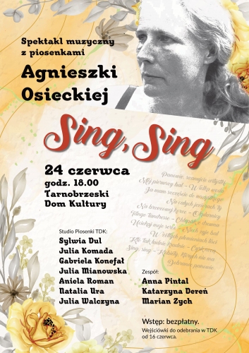 Sing, sing – TDK zaprasza na koncert poświęcony Agnieszce Osieckiej
