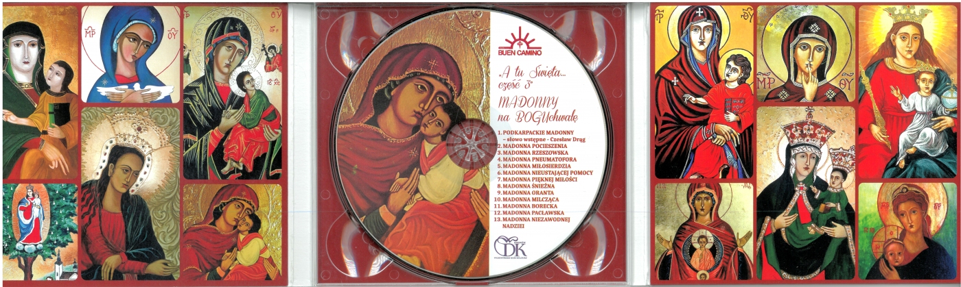 Środek płyty zawiera 12 wizerunków Matki Boskiej o których jest mowa na płycie.