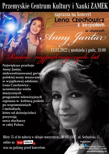 Dwa zdjęcia jedno zmarłej Anny Jantar oraz na górze drugie Leny Czechowicz, która śpiewa piosenki Anny Jantar