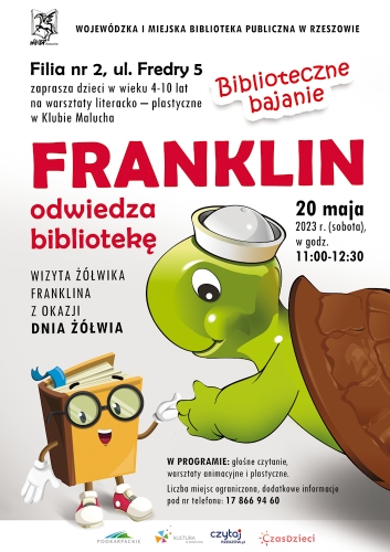 "Franklin odwiedza bibliotekę" - wizyta żółwika Franklina z okazji Dnia Żółwia