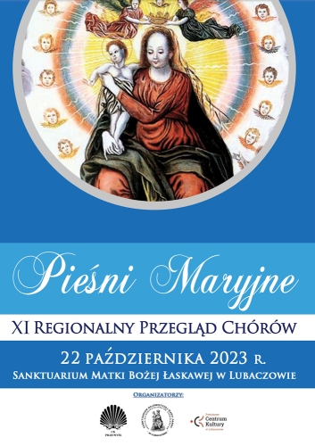 Plakat promujący wydarzenie. Na górze obraz Matki Bożej na dole plakatu podstawowe dane
