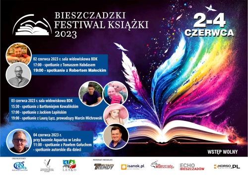 Plakat promujący Bieszczadzki Festiwal Książki