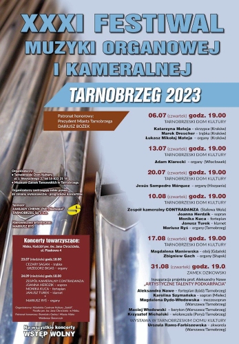 Plakat promujący Festiwal organowy