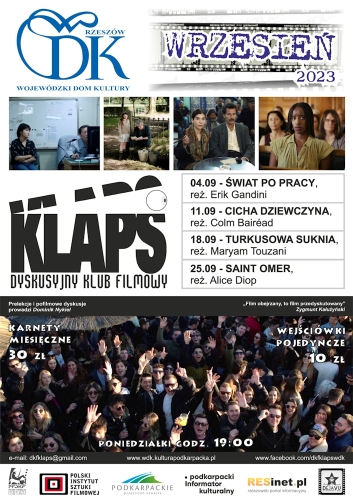DKF KLAPS zaprasza we wrześniu na kolejne projekcje filmowe