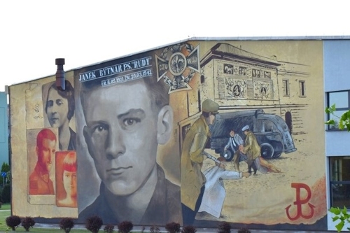 Uroczyste odsłonięcie muralu Janka Bytnara