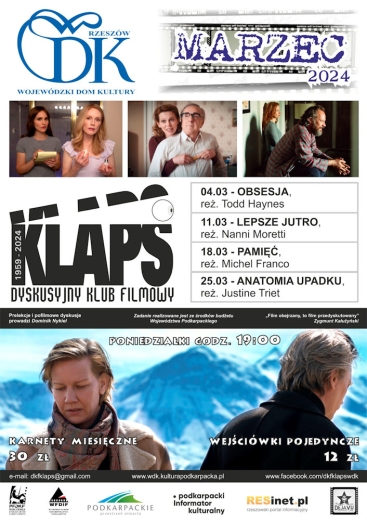 DKF KLAPS zaprasza w marcu na projekcje filmowe