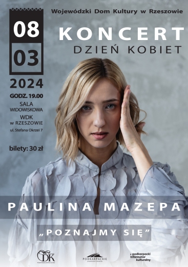 Plakat promujący koncert Pauliny Mazepy