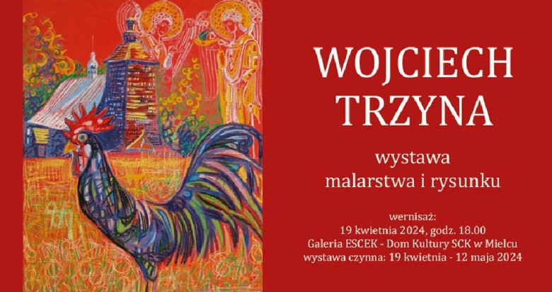 Plakat promujący wystawę Wojciecha Trzyny