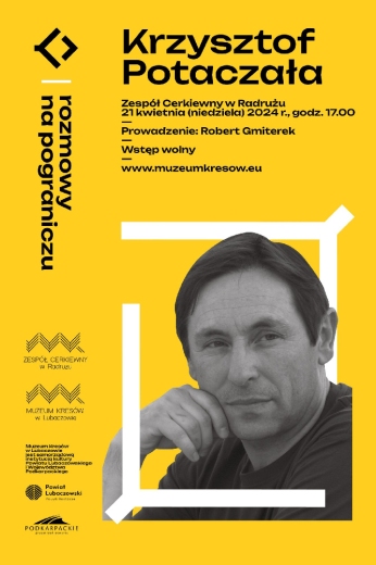 Plakat promujący spotkanie z autorem w Radrużu
