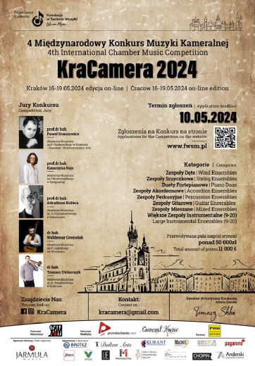 IV Międzynarodowy Konkurs Muzyki Kameralnej – "KraCamera 2024"
