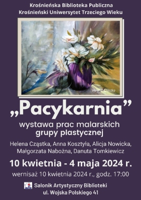 Plakat promujący wystawę w Krośnieńskiej Bibliotece Publicznej